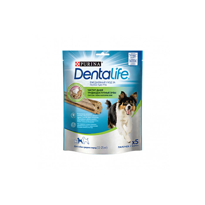 Purina DentaLife Medium. Ласощі для підтримки здоров'я порожнини рота дорослих собак середніх порід. 6x115g