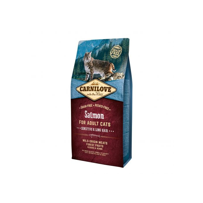 Carnilove CAT Sensitive & Long Hair Salmon для котів з чутливим травленням лосось