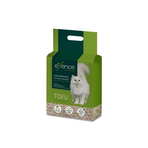 Essence наповнювач гігієнічний для котячого туалету з тофу, гранула 1,5 мм, з ароматом зеленого чаю,