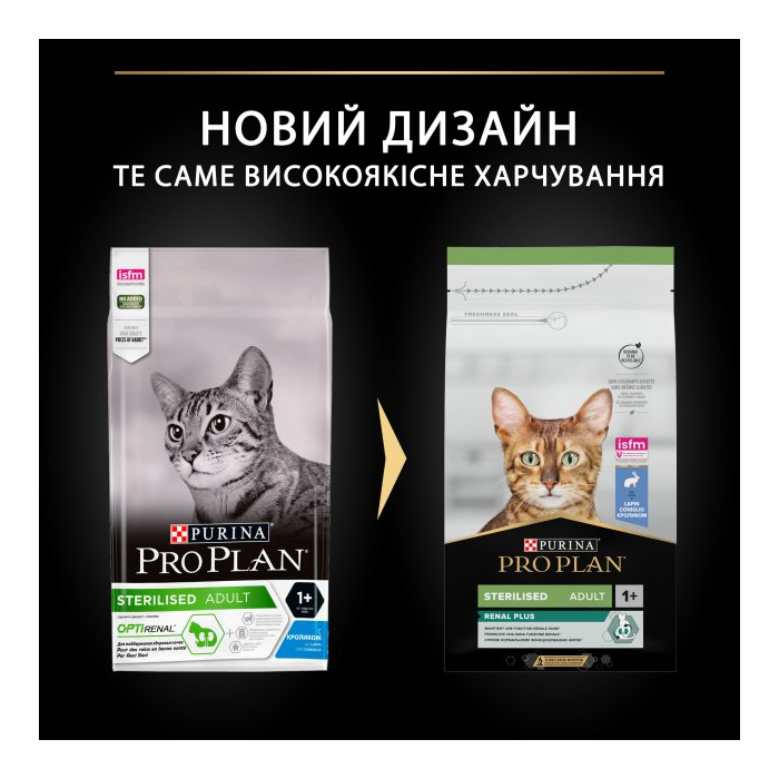 ProPlan Sterilised Adult 1+ Renal Plus Rabbit для стерилізованик котів з кроликом 10кг