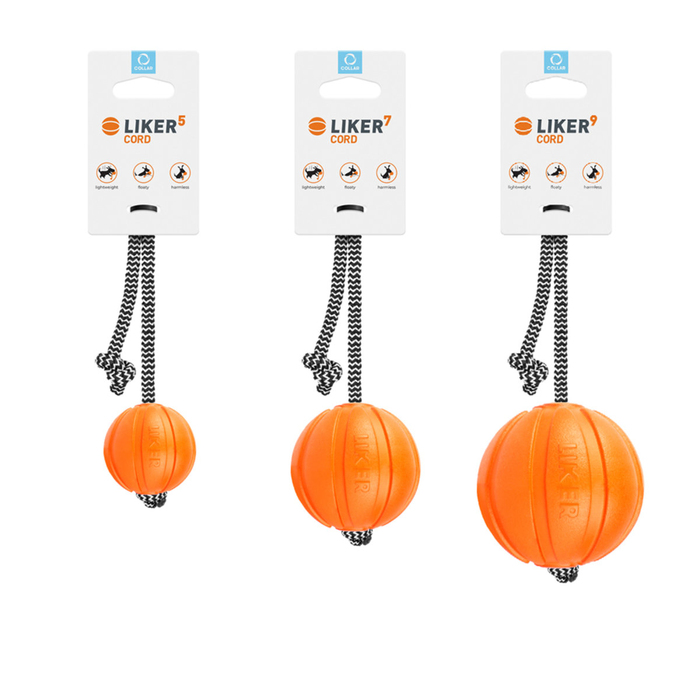 Мячик ЛАЙКЕР9 Корд на шнурі (діаметр 9см)