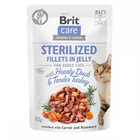 Brit Care CAT Pouch для кастрованих котів, в желе, качка та індичка, пауч