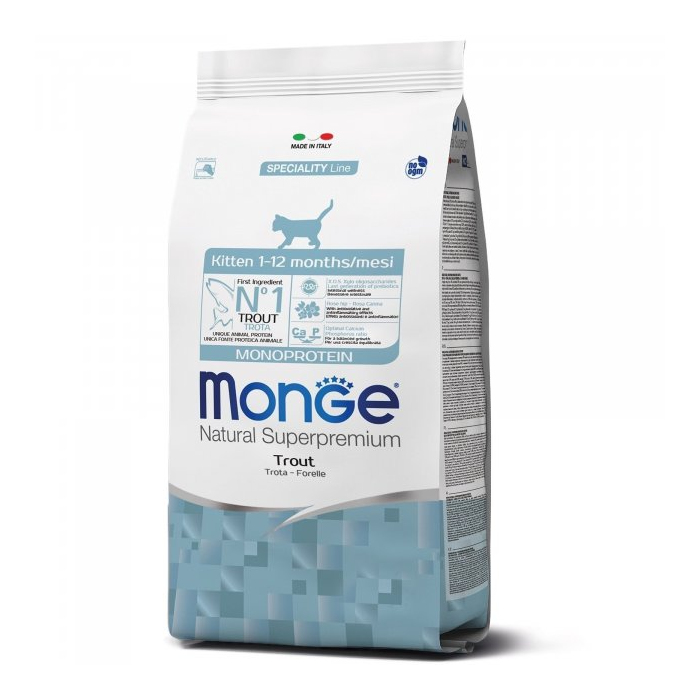 Мonge CAT Monoprotein Kitten Trota - cухий корм для кошенят з картоплею,кукурудзою,рисом та форелью