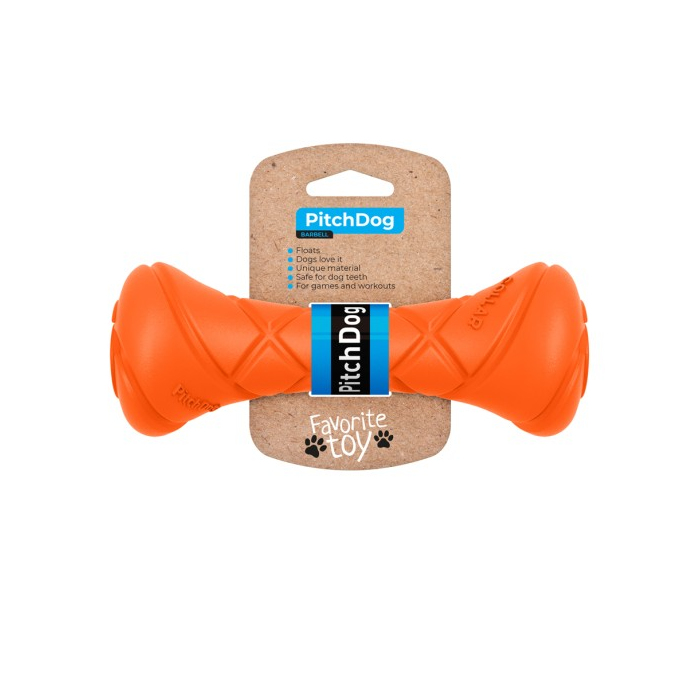 Ігрова гантель для апортировки PitchDog, довжина 19 см, діаметр 7 см помаранчевий 62394 Collar