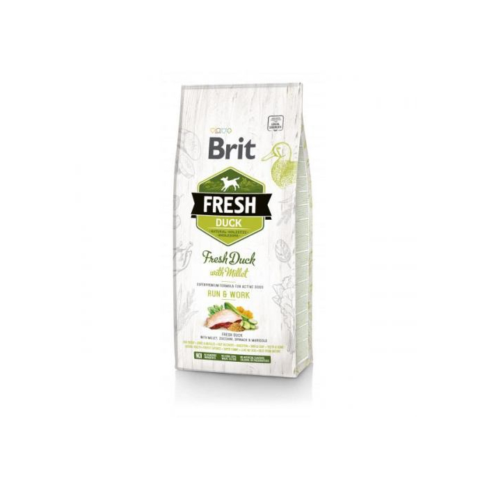 Brit Fresh DOG Duck with Millet Run Work для активних собак з качкою та пшоном