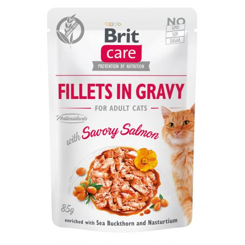 Brit Care Cat Pouch для котів, філе в соусі, пікантний лосось, пауч