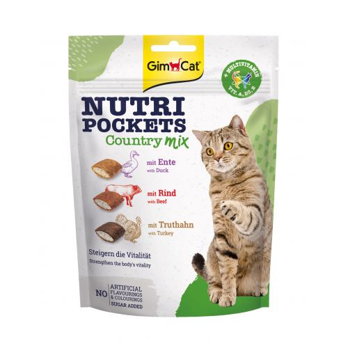 GimCat Nutri Pockets ласощі для котів кантрі мікс