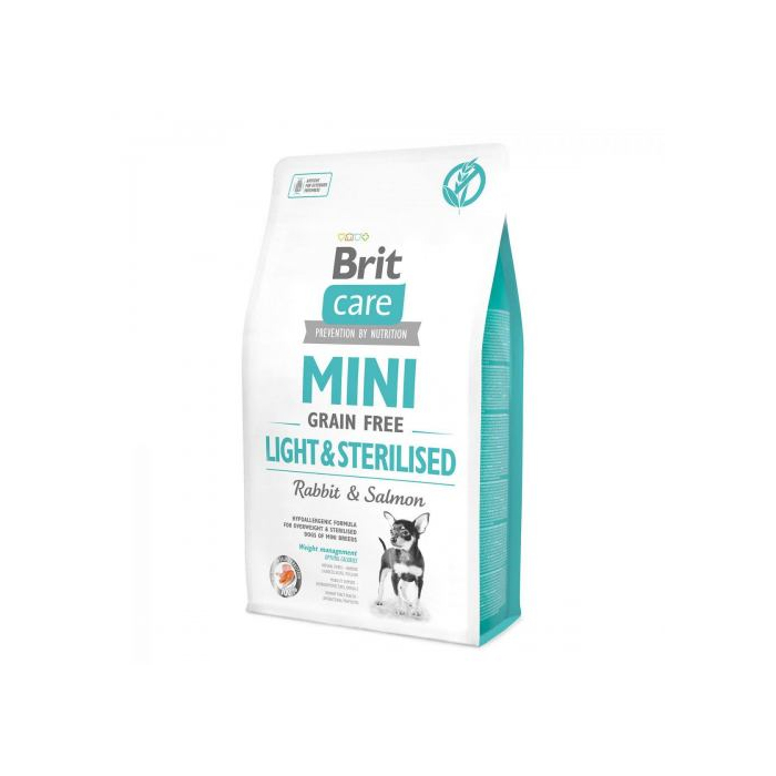 Brit Care DOG GF Mini Light & Sterilised для собак дрібних порід із зайвою вагою або стерилізованих з кроликом та лососем