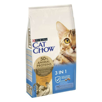 Cat Chow Feline 3in1 формула з потрійною дією, з індичкою, сухий корм 1,5кг