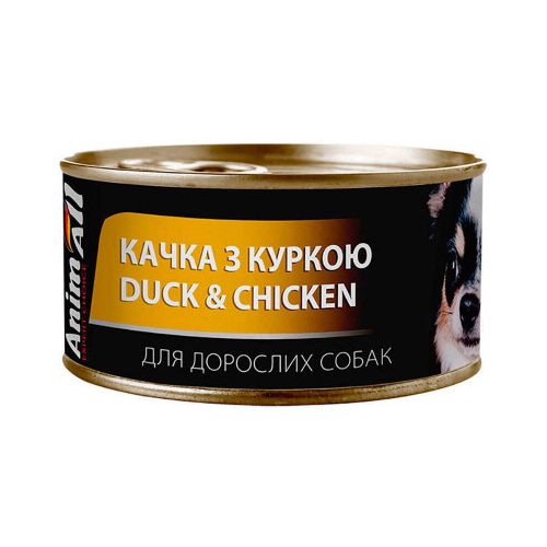 Animall вологий корм для собак качка з куркой в ніжному желе