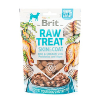Ласощі для собак Brit Raw Treat freeze-dried Skin and Coat для шкіри та шерсті, риба і курка, 40 г 112132