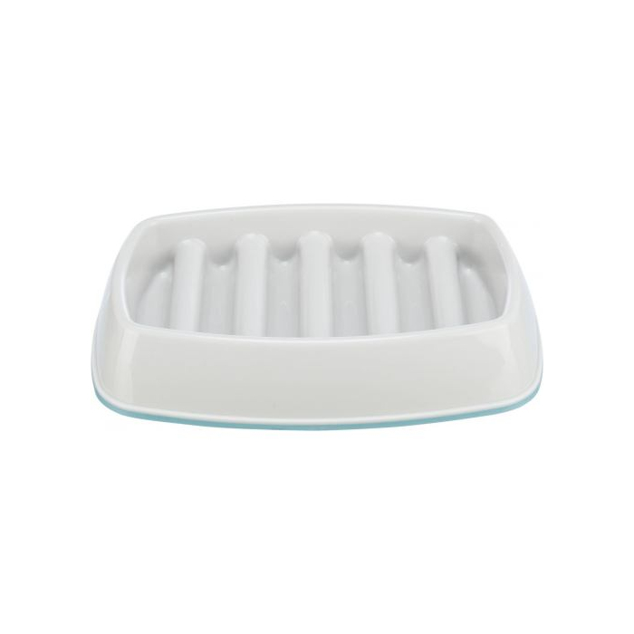 Миска Trixie для собак Повільне годування сіра пластик та термопласна гума 0,25л 21х14см