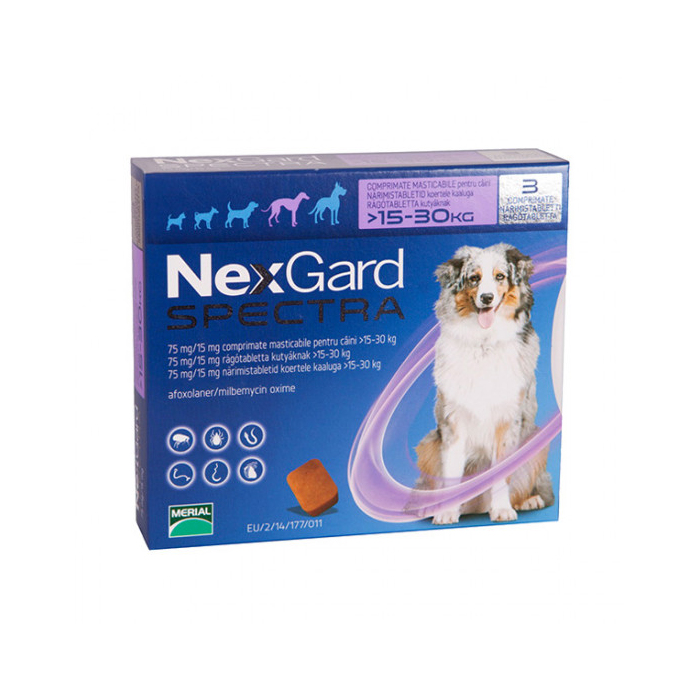 NexGard Spectra 2-3,5 кг 1 таблетка для собак від бліх кліщів та гельмінтів