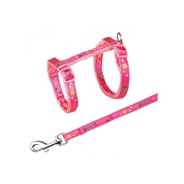 Шлейка з повідцем Trixie для кошенят з рибками нейлон 23–39см 10мм