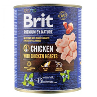 Brit Premium by Nature вологий корм для собак курка з курячим серцем