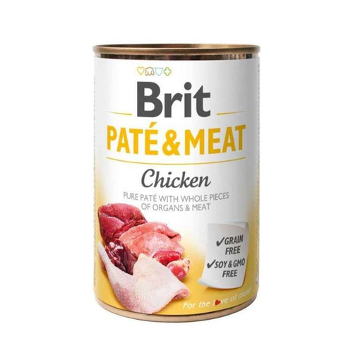 Вологий корм Brit Pate & Meat Chicken для собак з куркою та яловичиною консерва