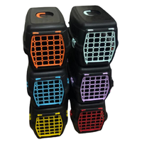 Переноска AnimAll чорна з кольоровими дверцятами