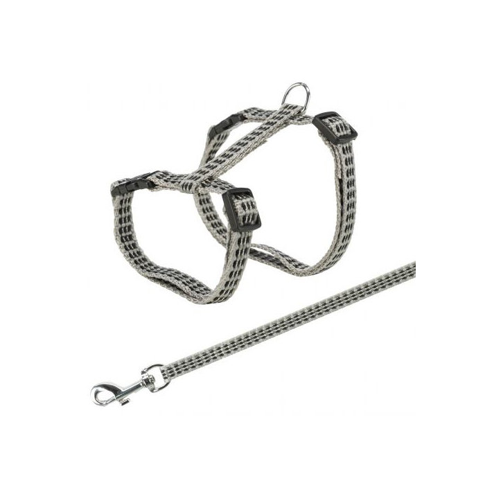 Шлейка з повідцем Trixie для котів світловідбиваюча нейлон 22–42см 10мм