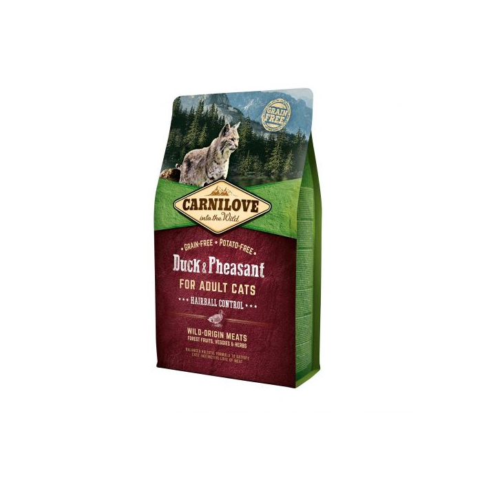 Carnilove CAT Duck & Pheasant Hairball Controll для виведення шерсті у котів качка та фазан 0,4кг