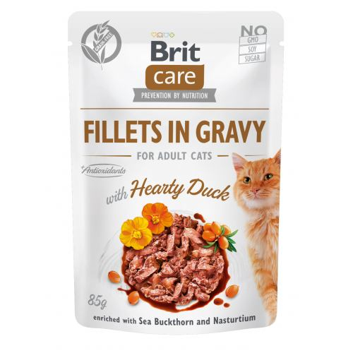 Brit Care CAT Pouch для котів, філе в соусі, качка, пауч 85 г
