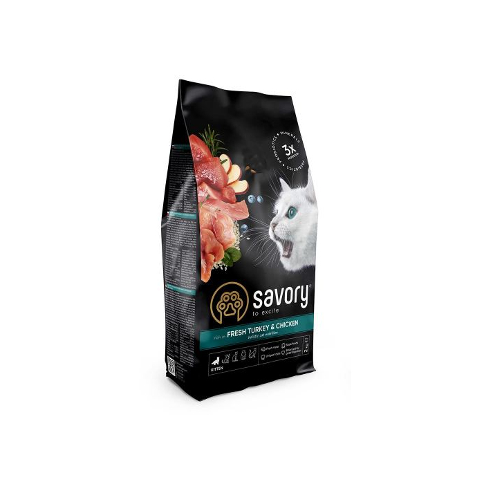 Сухий Корм Savory Kitten Chicken with Fresh Turkey