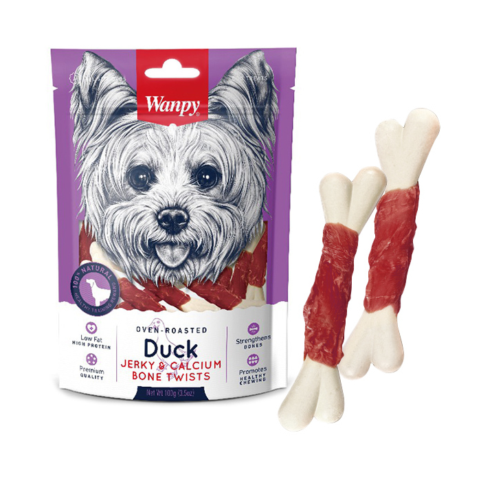 Wanpy Duck Jerky & Calcium ласощі для собак кістка з в'яленлю качкою з кальцієм