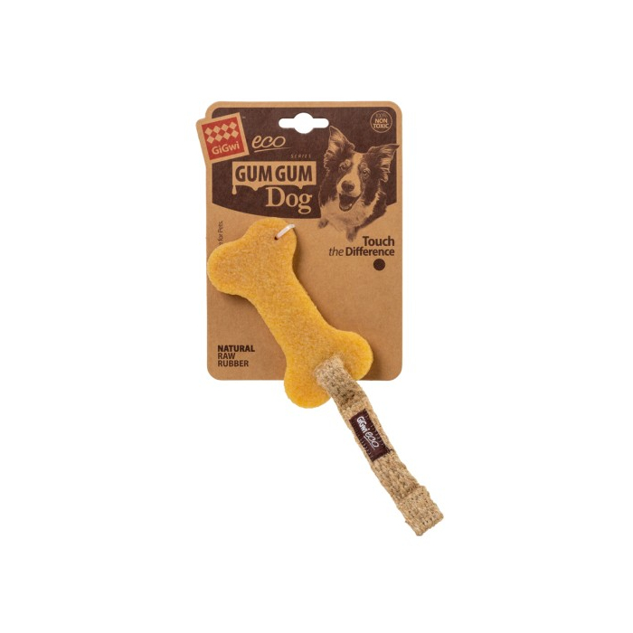 Іграшка для собак Гумова кістка мала GiGwi Gum Gum, екорезина, текстиль, 24 см 2302 GIGwi