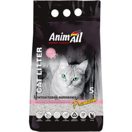 AnimAll наповнювач бентонітовий білий з ароматом дитячої пудри