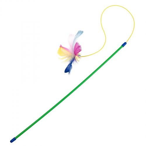 Іграшка Природа Паличка з пір'ям на резинці для кота