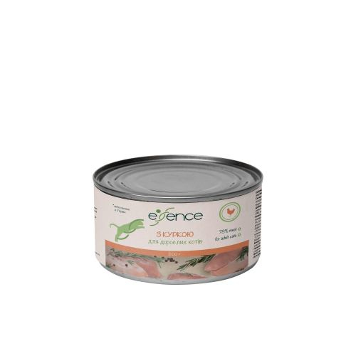 Вологий корм Essence для дорослих котів, з куркою,