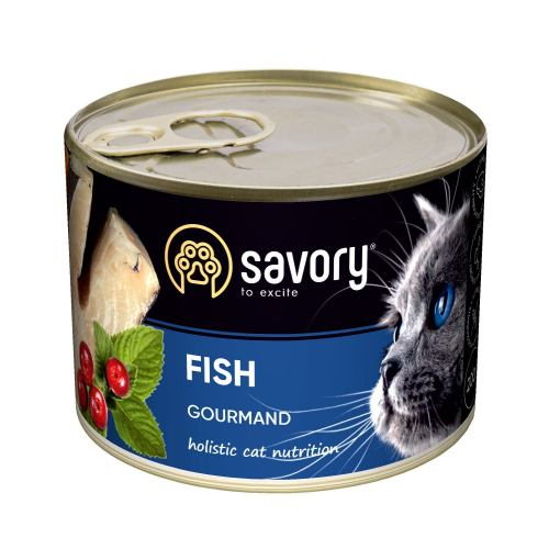 Savory CAT Can Adult Fish вологий корм для вибагливих котів з рибою