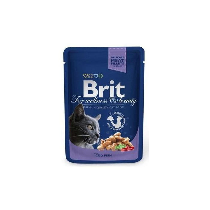 Вологий Корм Brit Premium Cat pouch 100 g тріска