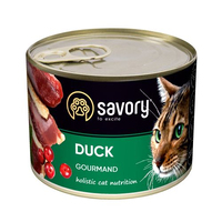 Savory CAT Can Adult Duck вологий корм для вибагливих котів з качкою 200г