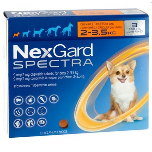 NexGard Spectra 2-3,5 кг 1 таблетка для собак від бліх кліщів та гельмінтів