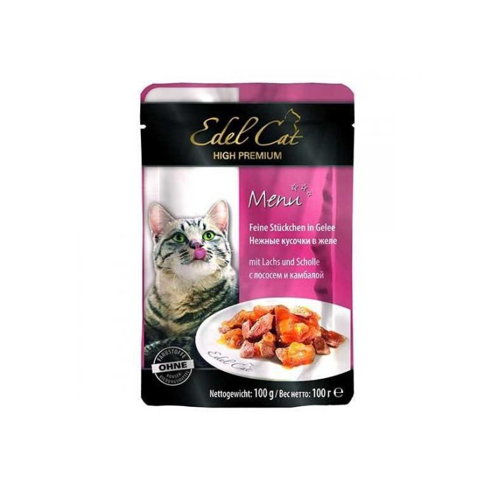 Вологий Корм Edel Cat pouch 100g лосось і камбала в желе