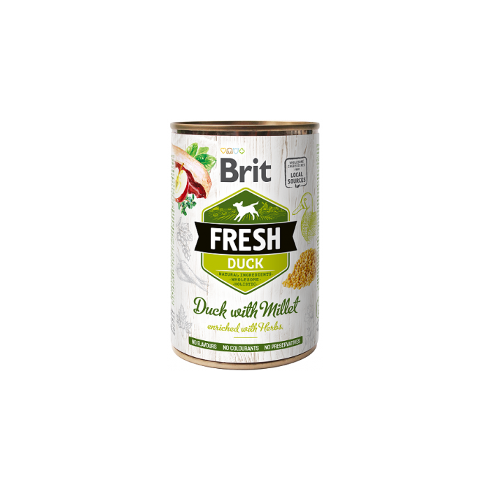 Вологий Корм Brit Fresh Duck/Millet k 400g