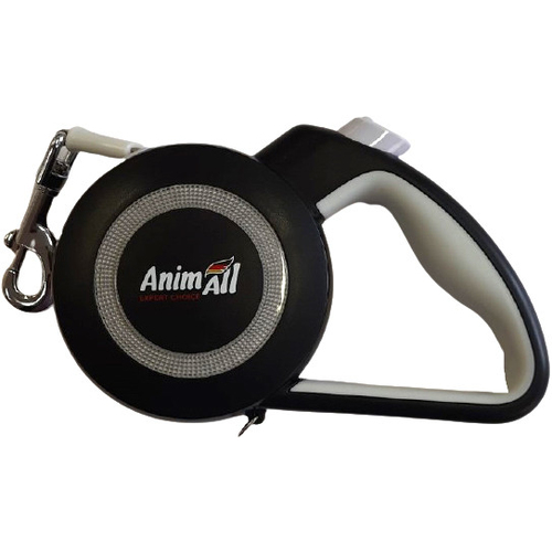 Анималл рулетка-поводок Рефлектор до 15кг/3метра S Серый-черный MS7110-3M (12/Х/Х) 143541