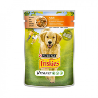 Friskies Adult для дорослих собак, шматочки з куркою та морквою, пауч 20х100г 2309101100