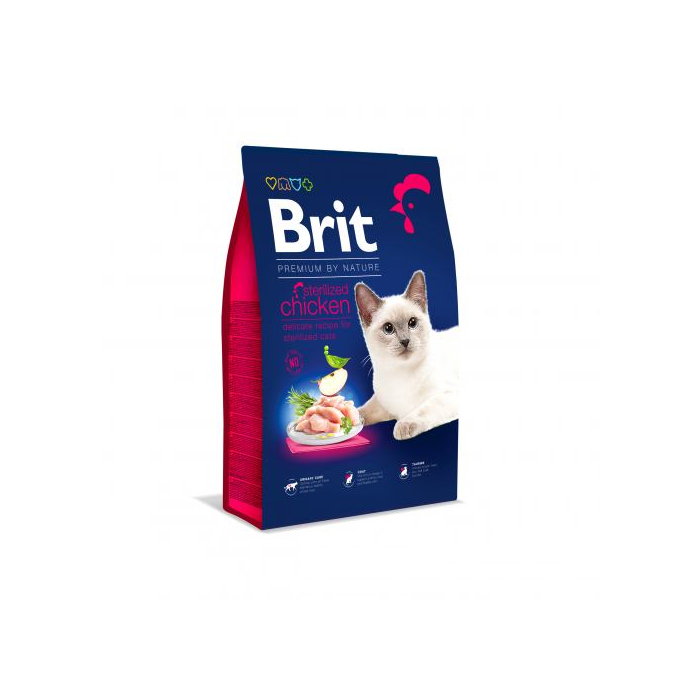 Brit Premium Cat by Nature Sterilised Chicken  для стерилізованих котів з куркою 8кг