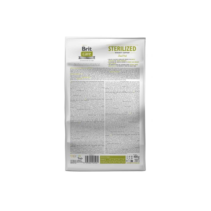 Сухий корм Brit Care CAT by Nutrition Sterilized Immunity Support для стерилізованих котів зі свининою