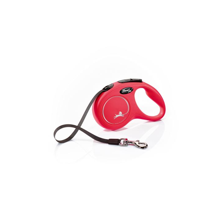 Рулетка Flexi New Classic червона для собак зі стрічкою розмір S 5м