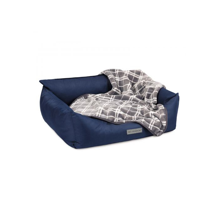 Лежак Pet Fashion Prime синій для собак 66x52x24см