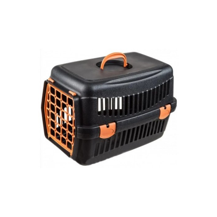 Переноска AnimAll чорна з кольоровими дверцятами