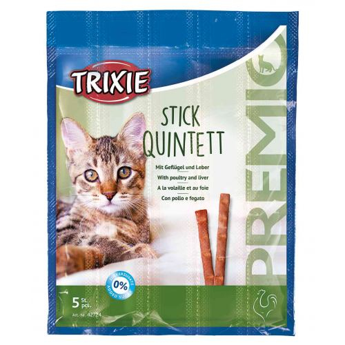 Ласощі Trixie Premio Quadro-Sticks для котів, домашня птиця та печінка 5 шт/уп (ціна за 1шт)