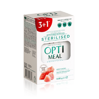Optimeal Набір 3+1 Sterilised Turkey & Chicken для стерилізованих котів з індичкою та курячим філе в соусі
