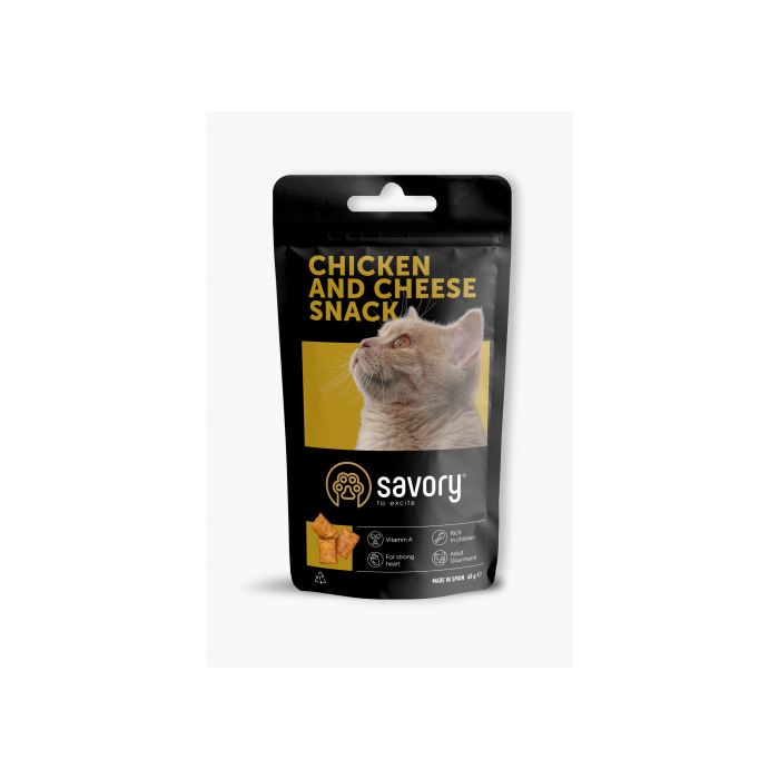Savory CAT Snack Chicken and Cheese ласощі для котів Гурман із Куркою та Сиром, 60г 31461