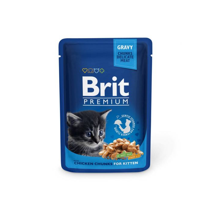 Вологий Корм Brit Premium Cat pouch 100 g курка для кошенят