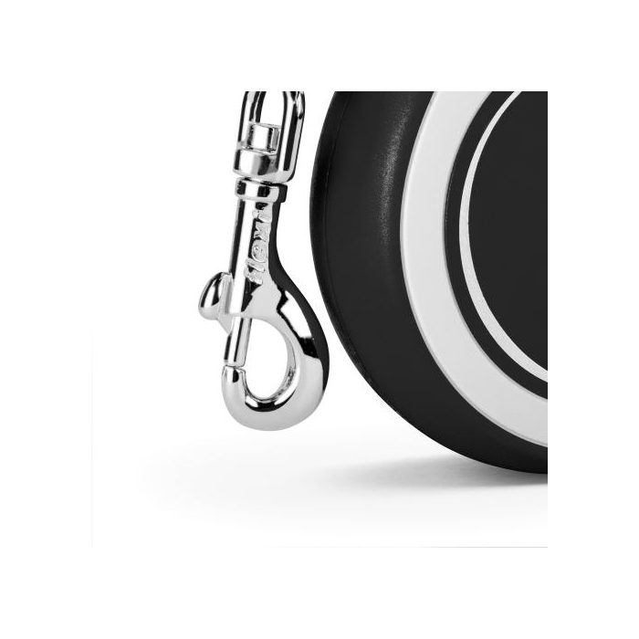 Рулетка Flexi New Comfort чорна для собак стрічка розмір M 5м