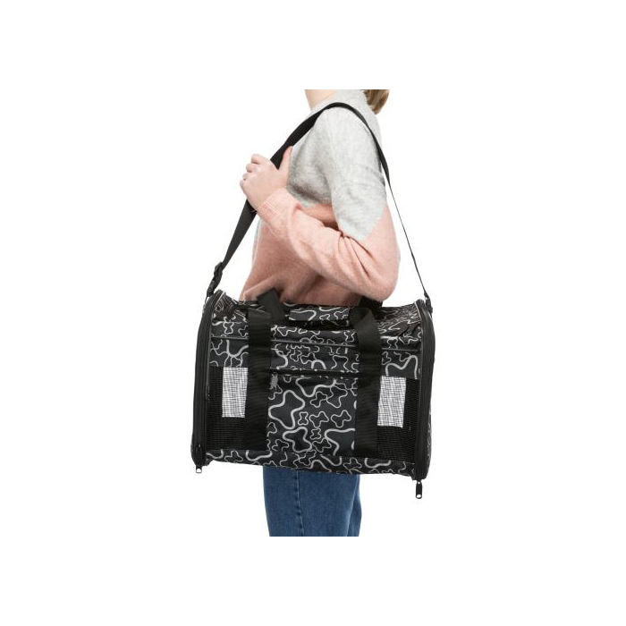 Сумка-переноска Trixie для собак Adrina з поліестеру чорна з кісточками до 7кг 26*27*42см 2889