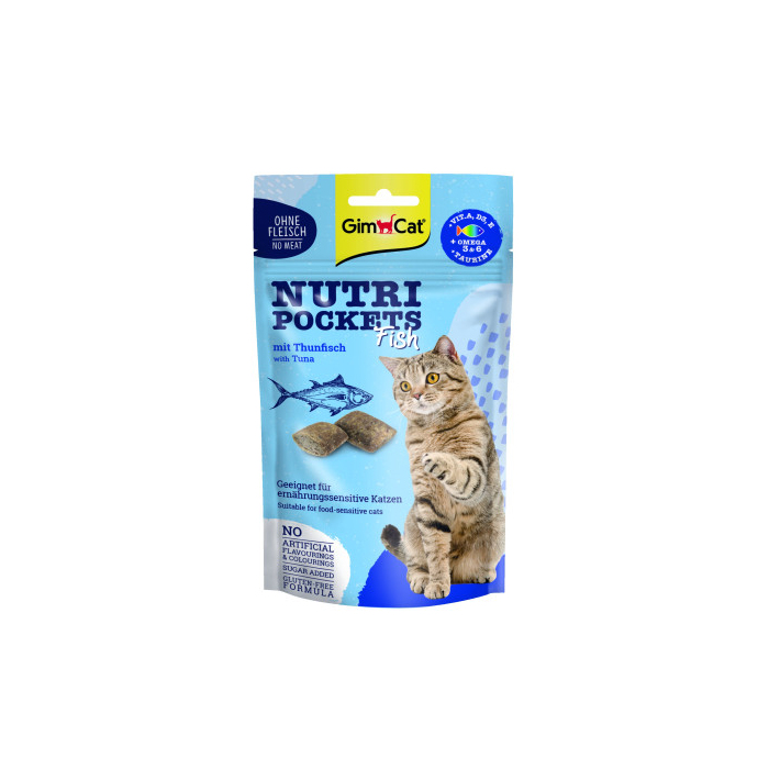 GimCat Nutri Pockets Fish Tuna ласощі для котів з тунцем